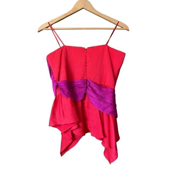 AMUR Matilda Color Block Peplum Bustier in Racing Red Size 8 - Picture 5 of 12